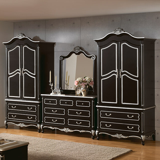 ArtStation Rosen Black Mahogany Solid Wood Antique Furniture Closet