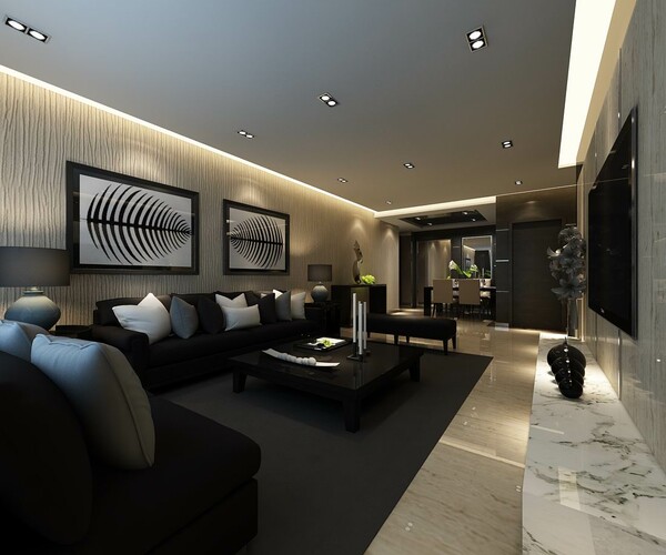 ArtStation - Avant-garde luxury family living room 12 | Resources