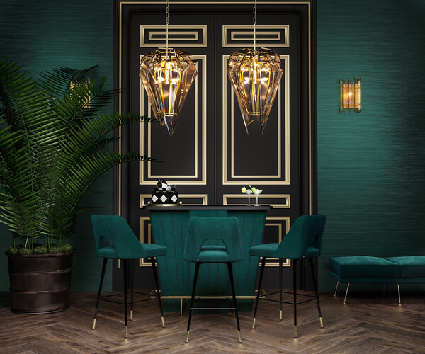 ArtStation - Eichholtz Emerald Embrace Bar Set | Resources