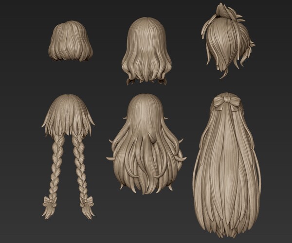 ArtStation - Hair Collection 7 | Resources