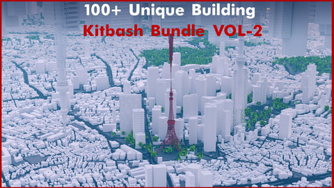 100+ Unique Building Kitbash Bundle VOL-2