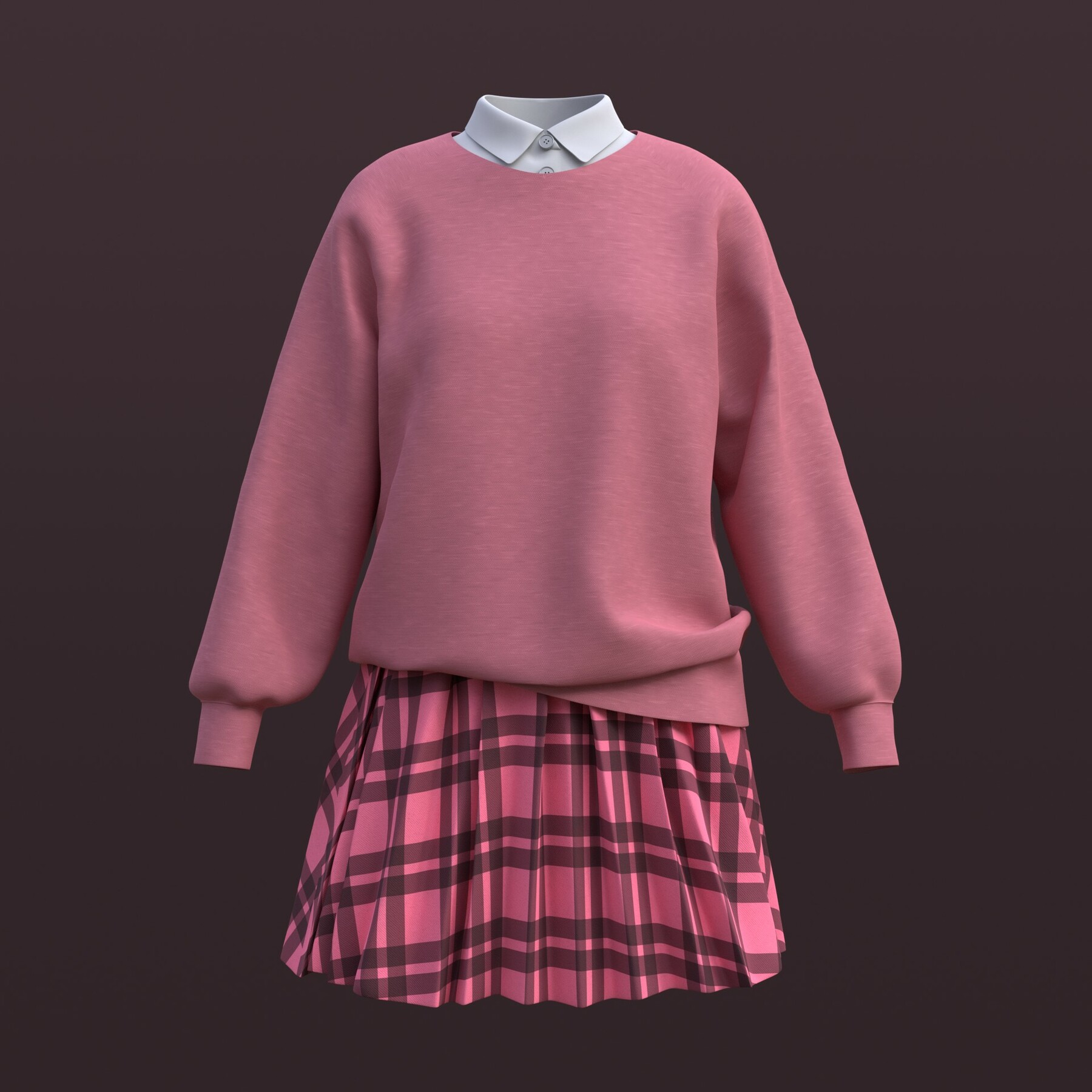 Sweater and outlet skirt 3d print