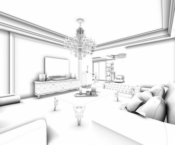 ArtStation - Avant-garde luxury family living room 90 | Resources