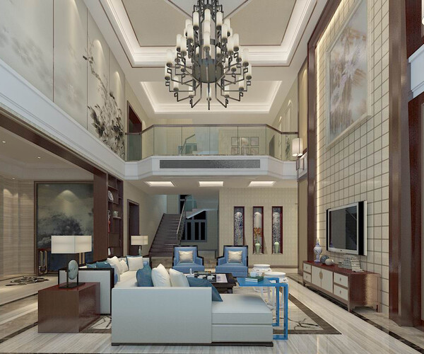 ArtStation - Fashion luxury villa reception living room - 53 | Resources