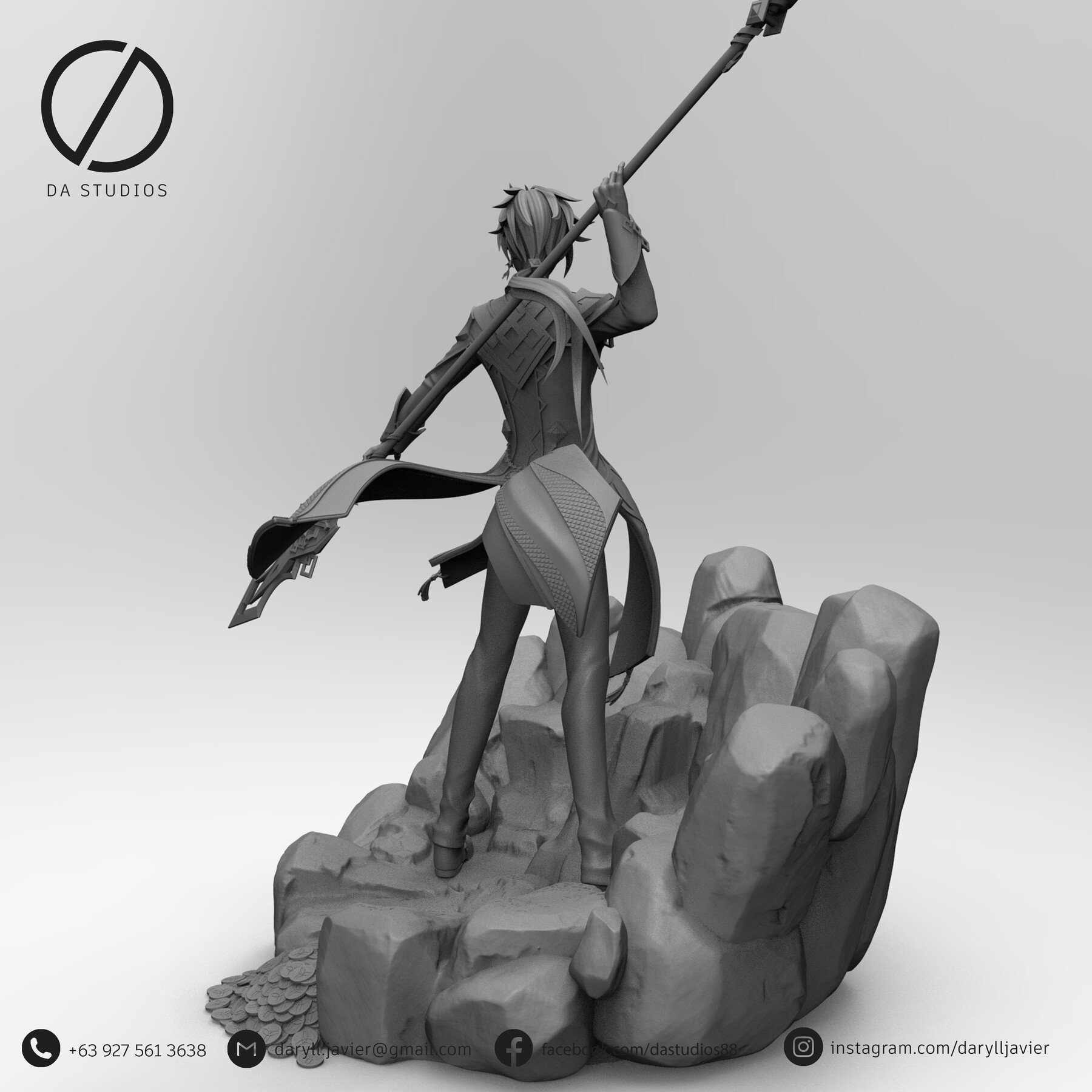 Фигурка геншин 3д. White Speaker Kingdom_Death. Чжунли моделька. Чжунли фигурка. Zhongli 3d model.