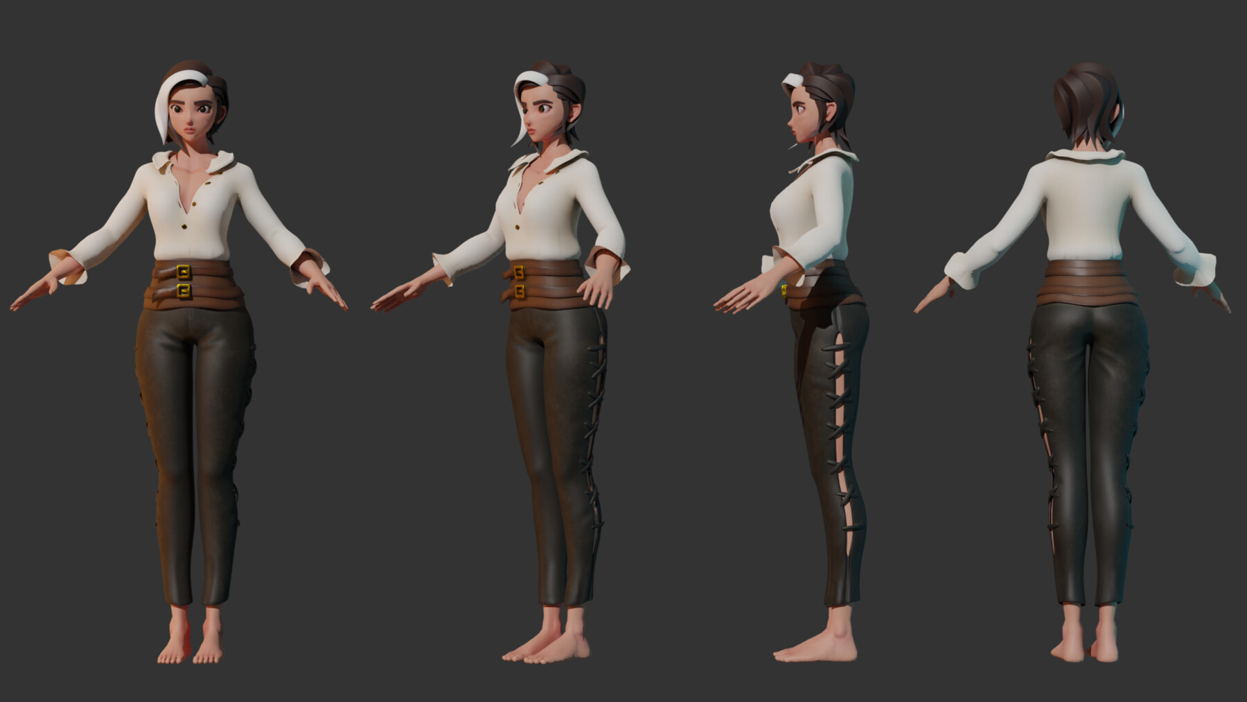 Artstation Stylized Female Base Mesh Game Assets