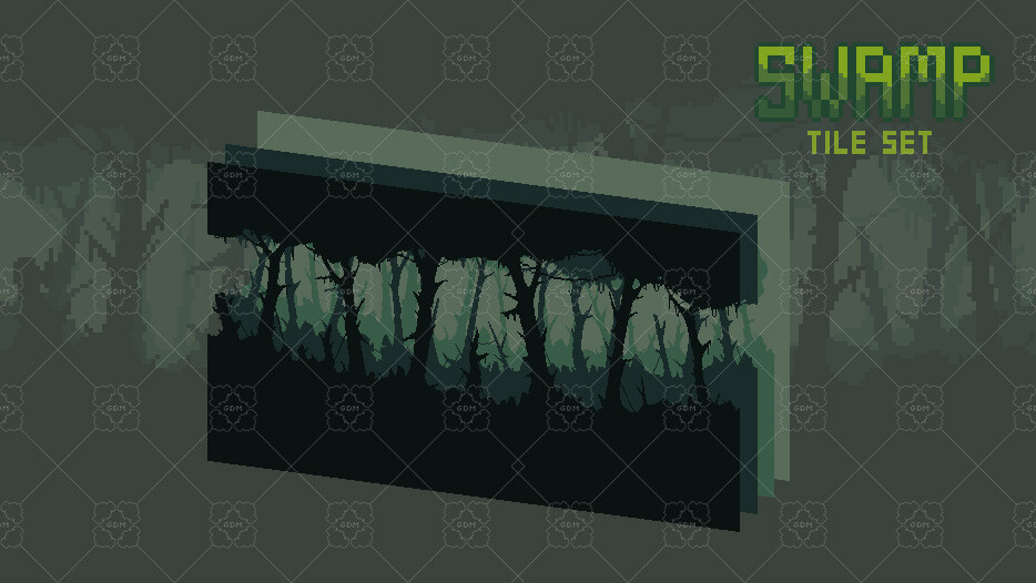 Free Swamp Game Tileset Pixel Art 