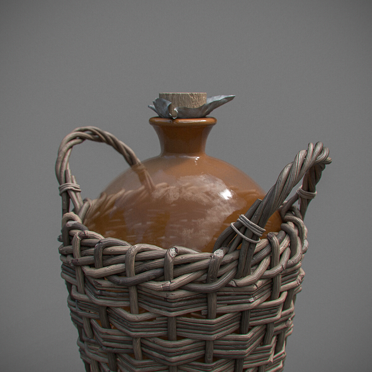 ArtStation Vintage Wicker Bottle Resources