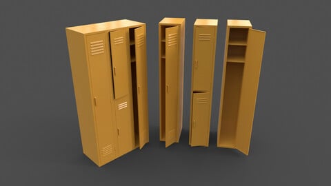 PBR School Gym Locker 04 - Yellow