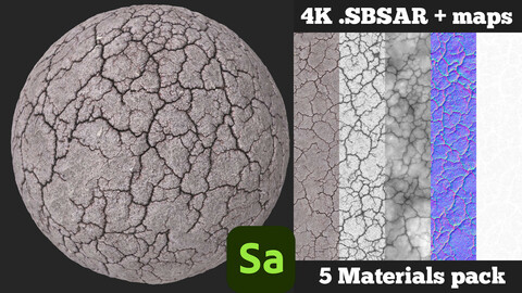 Cracked Surface Material Pack