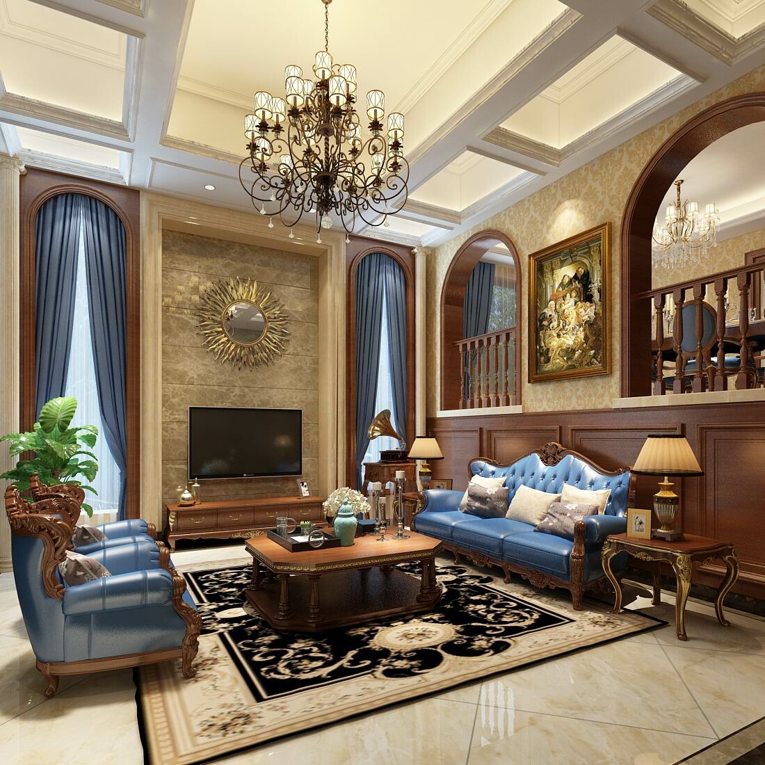 ArtStation - Living Room - American Style -9409 | Resources