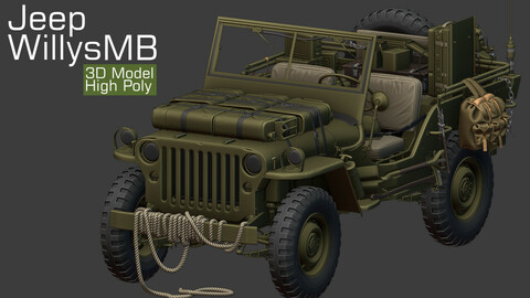 Jeep Willys MB 3D Model - High Poly
