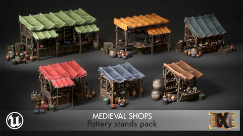 EXE Medieval Shop - Pottery Stands Pack