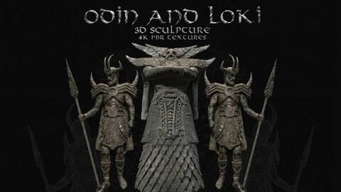 Odin And Loki 3D Sculpture