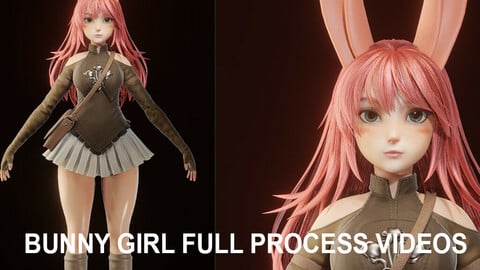 Bunny Girl Modeling - Blender - Full process videos