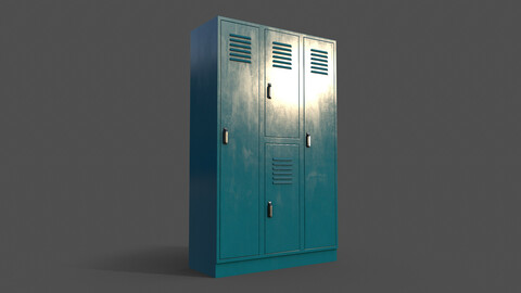 PBR School Gym Locker 05 - Blue Sea