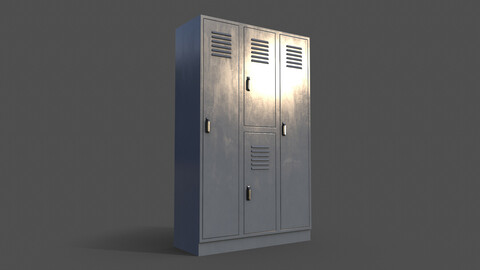 PBR School Gym Locker 05 - Grey