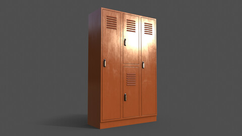 PBR School Gym Locker 05 - Orange