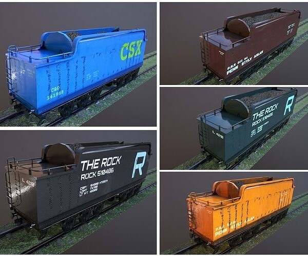 ArtStation Train Hopper car Game Assets