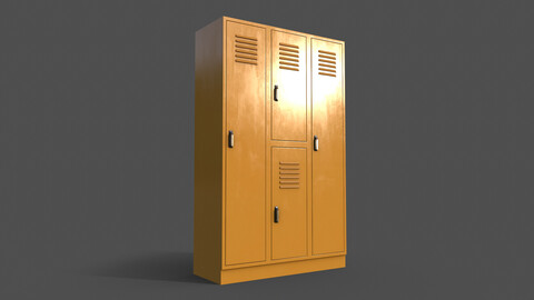 PBR School Gym Locker 05 - Yellow