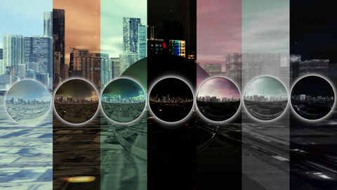 Cubemap Skybox Set B - Mega-Urban Vol 1 - HDRI Skies