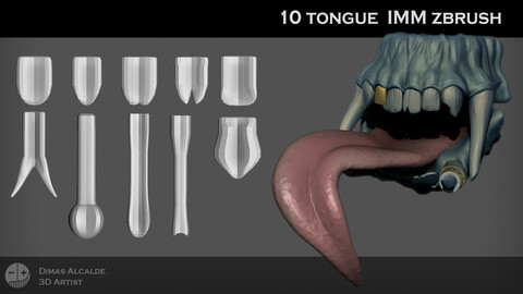 😋 10 tongue IMM zbrush 👄 [NEW]