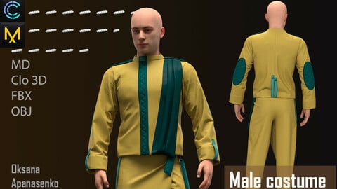 Male costume. Clo 3D/MD project + OBJ, FBX files