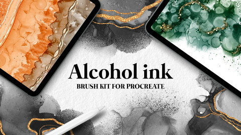 Alcohol ink brushes for Procreate