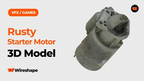 Rusty Starter Motor Raw Scanned 3D Model