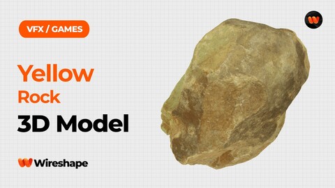 Yellow Rock Raw Scanned 3D Model