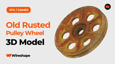 Old Rusted Pulley Wheel Raw Scanned 3D Model