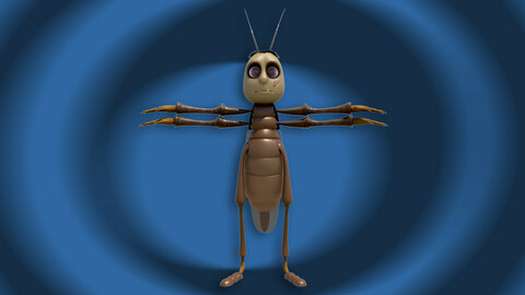 Cartoon cockroach 3D model