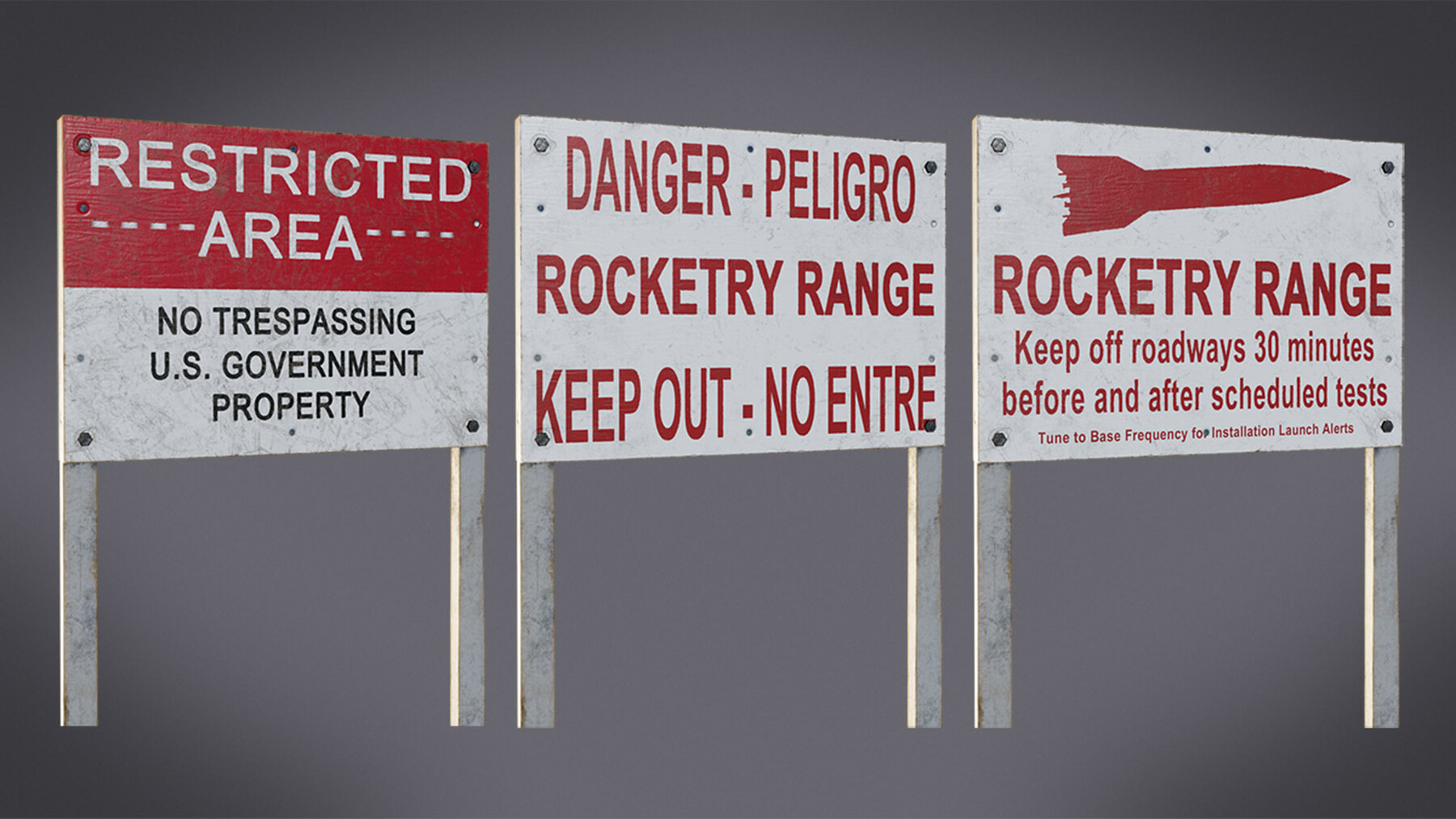 ArtStation Top Secret Military Base / Research Facility Warning Signs