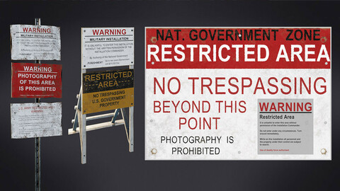 Top Secret Military Base / Research Facility Warning Signs