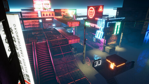Cyberpunk City Scene (UE4 PACK)