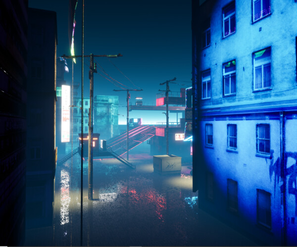 ArtStation - Cyberpunk City Scene (UE4 PACK) | Game Assets