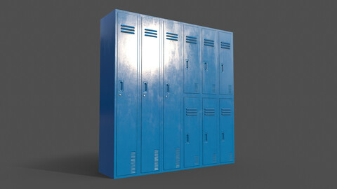 PBR School Gym Locker 06 - Blue Light