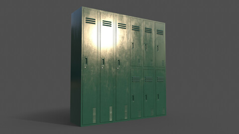 PBR School Gym Locker 06 - Green Dark