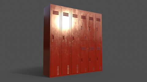 PBR School Gym Locker 06 - Red