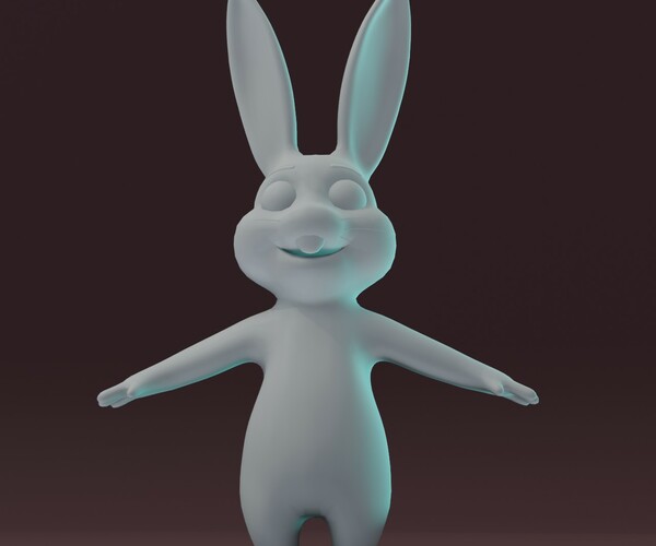 ArtStation - Cartoon Rabbit Rigged Base Mesh 3D Model | Game Assets