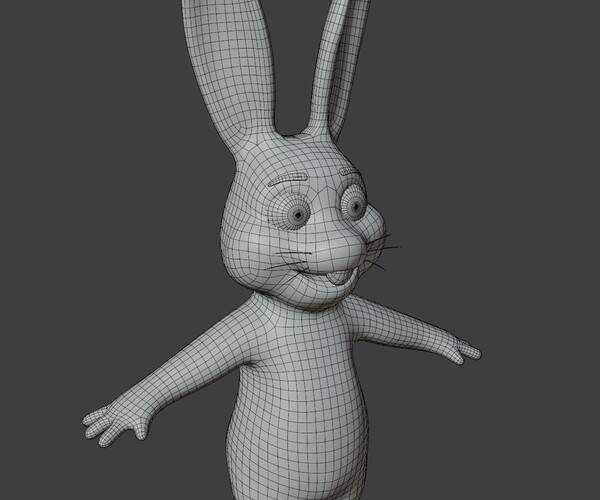 ArtStation - Cartoon Rabbit Rigged Base Mesh 3D Model | Game Assets