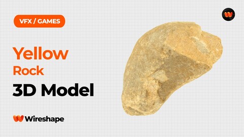 Yellow Rock Raw Scanned 3D Model