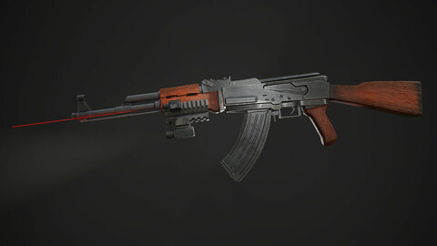 AK-47 Low-poly 3D model