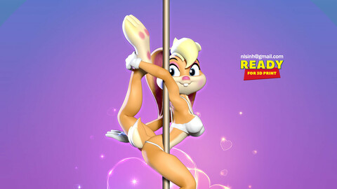 Lola Bunny - Pole Dancing Fanart