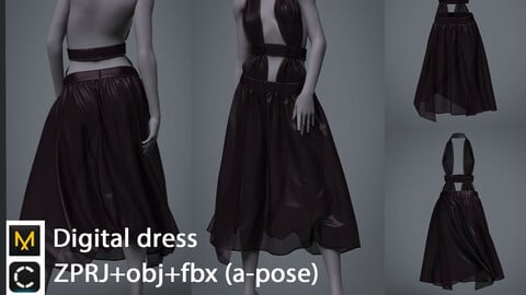 Dress / clo3d / marvelous designer