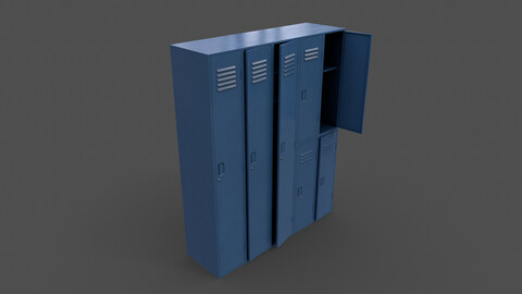 PBR School Gym Locker 07 - Blue Dark