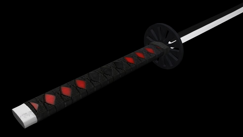 ArtStation - Kamado Tanjiro sword - Kimetsu no Yaiba 3D model Low-poly ...