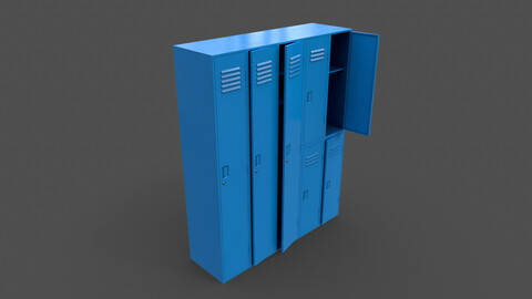 PBR School Gym Locker 07 - Blue Light