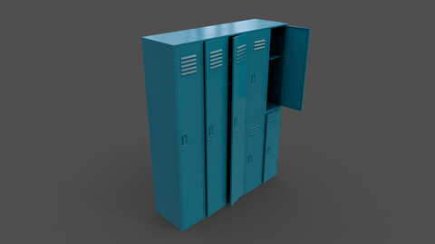 PBR School Gym Locker 07 - Blue Sea