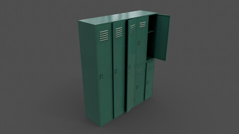 PBR School Gym Locker 07 - Green Dark